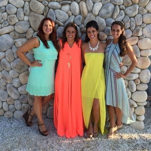 BCBG strapless yellow dress, gorgeous!